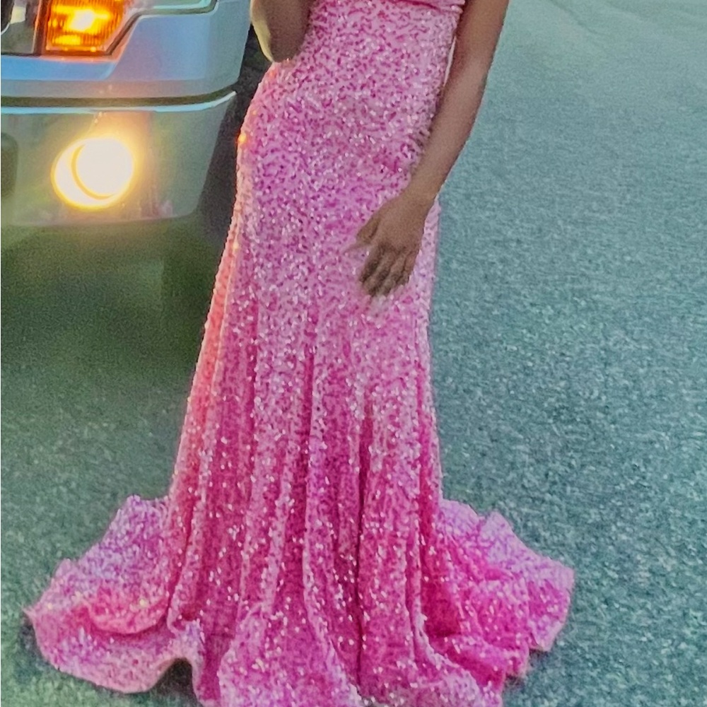 Elegant Pink Sequin Gown